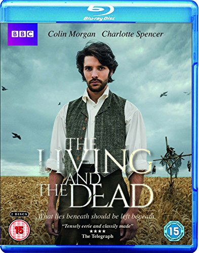 Blu-ray cover for "The Living And The Dead" featuring a man in a field.