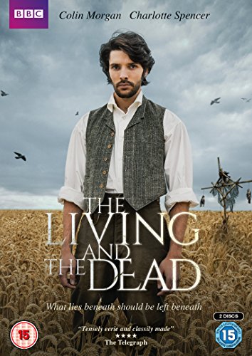 DVD cover for "The Living and the Dead" featuring a man in a field.