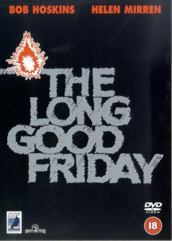 DVD cover for The Long Good Friday with bold grey text on black background.