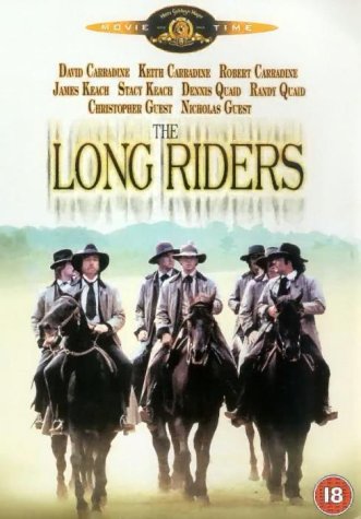 DVD cover for "The Long Riders" featuring cowboys on horseback.