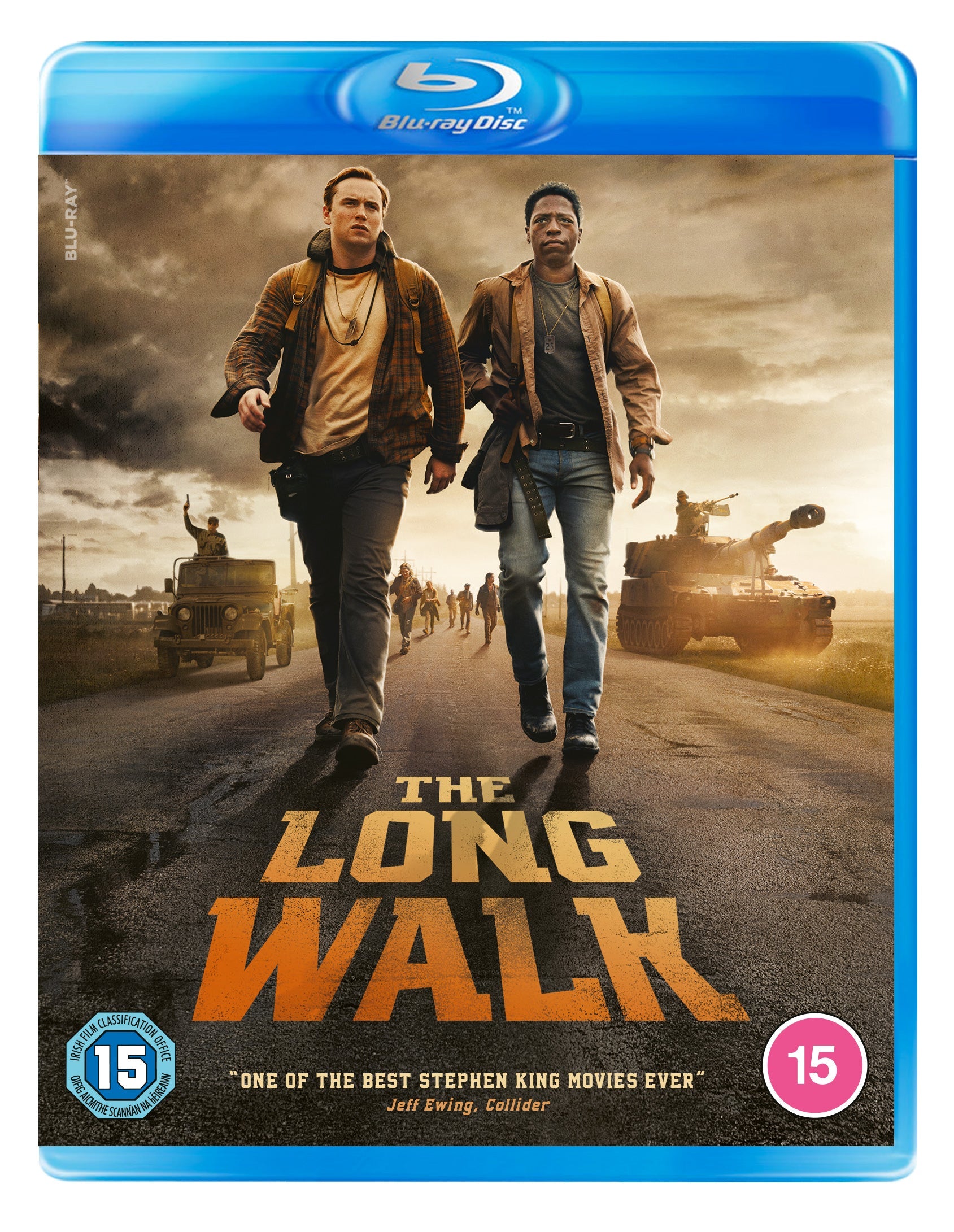 Blu-ray cover for "The Long Walk" featuring two men walking on a road.
