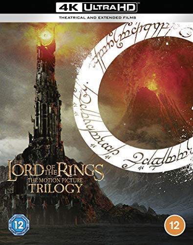The Lord of the Rings trilogy Blu-ray cover with Mount Doom imagery.