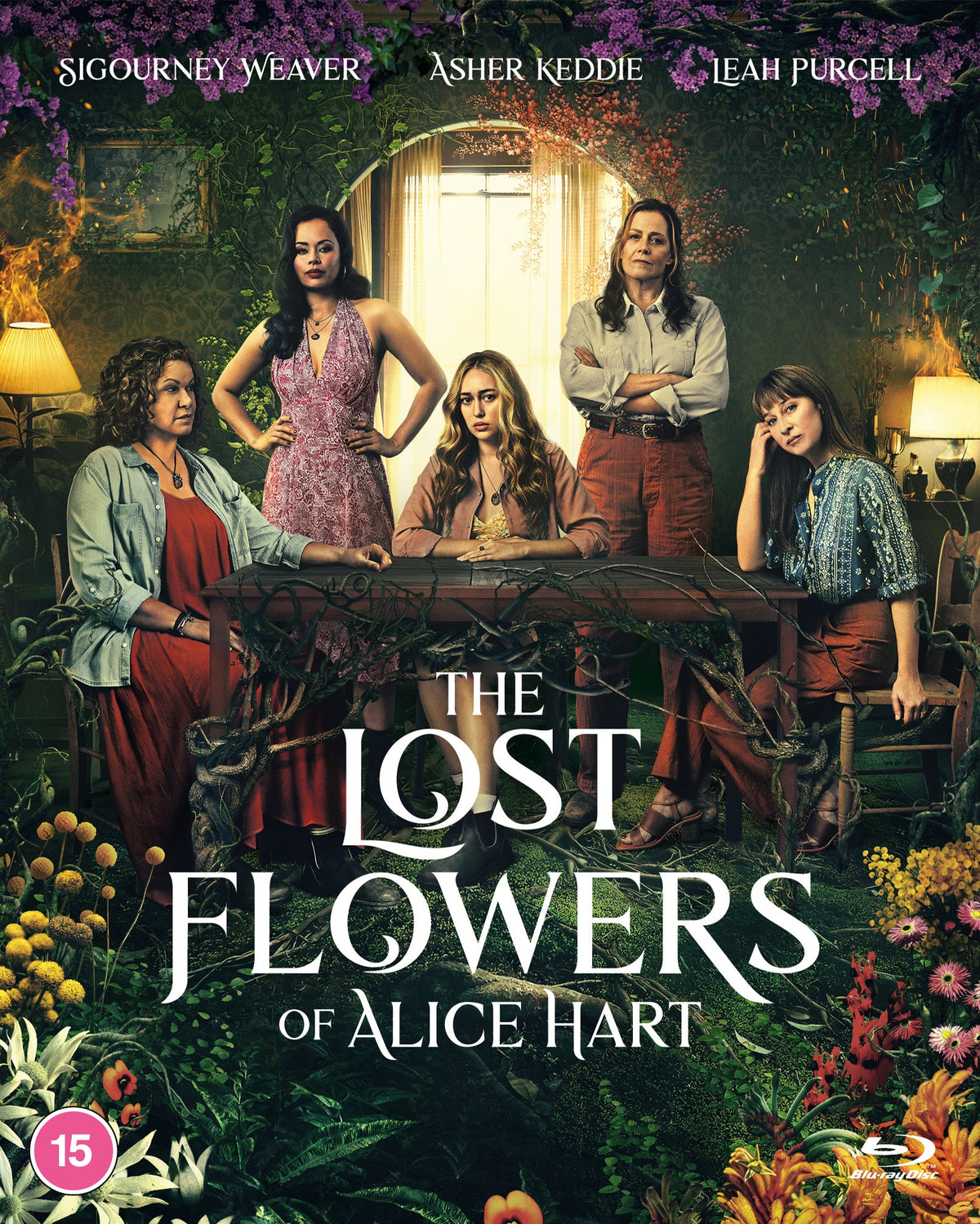 The Lost Flowers of Alice Hart" Blu-ray cover featuring five women in a garden.