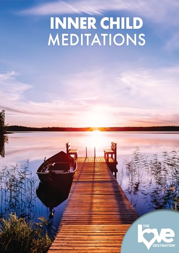 DVD cover with a lakeside dock at sunset, text “Inner Child Meditations”.