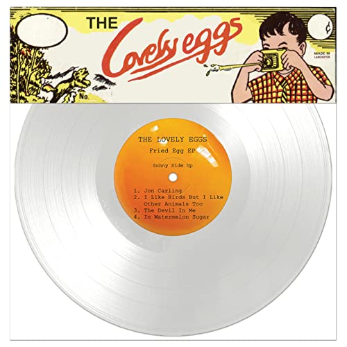 Vinyl record with comic-style cover featuring a boy and orange label.