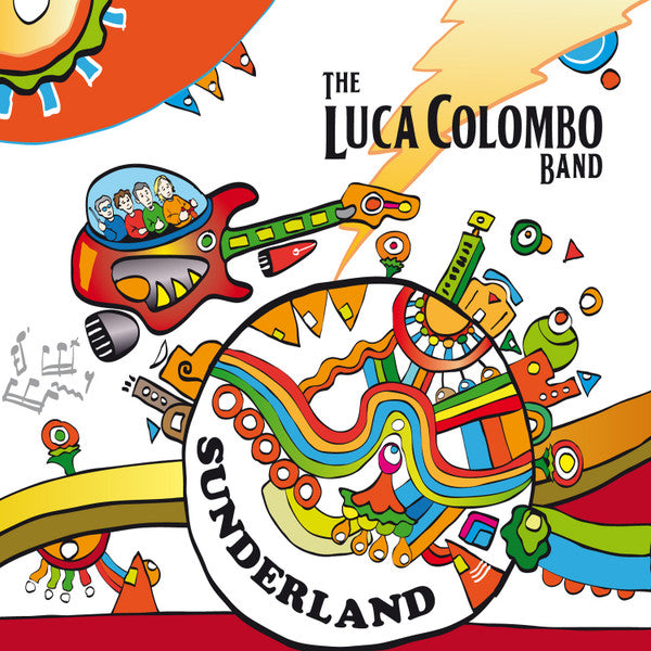 CD cover for The Luca Colombo Band - Sunderland, colorful illustration.