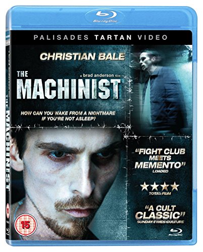 Blu-ray cover for The Machinist featuring a close-up of Christian Bale's face.