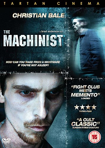 DVD cover for "The Machinist" starring Christian Bale, a psychological thriller.