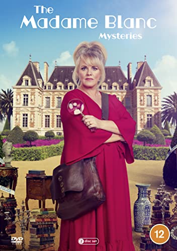 DVD cover for “The Madame Blanc Mysteries” featuring a woman and chateau.