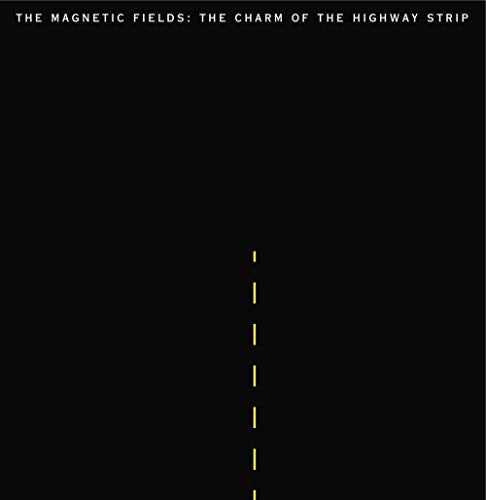 Black album cover with a yellow dashed highway line vertically centered.