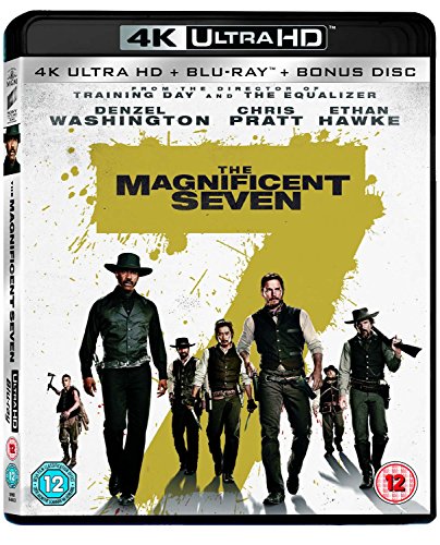Blu-ray cover for "The Magnificent Seven" featuring a group of cowboys.
