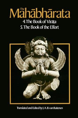 Book cover of "The Mahabharata" featuring a sculpted figure in prayer.