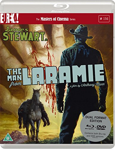 Blu-ray cover art for The Man From Laramie showing a cowboy and his horse.