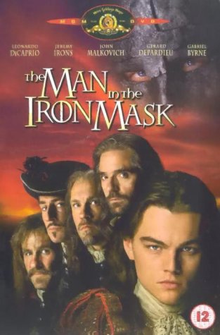 DVD cover for "The Man in the Iron Mask" featuring multiple faces.