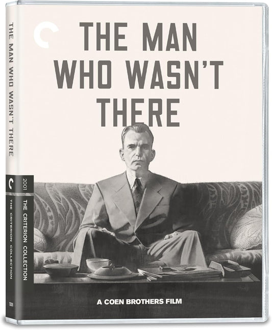 Blu-ray cover for "The Man Who Wasn't There" featuring a man in a suit.