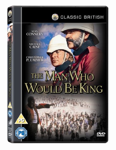 DVD case for "The Man Who Would Be King" with two men and a crowd.