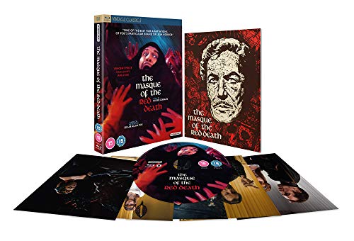 Blu-ray case for “The Masque of the Red Death” with red and black artwork.