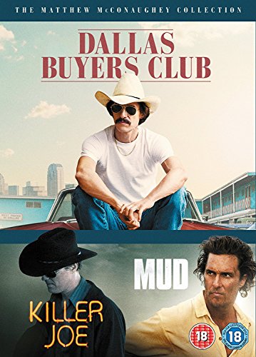 DVD cover featuring Matthew McConaughey in Dallas Buyers Club, Killer Joe, and Mud.
