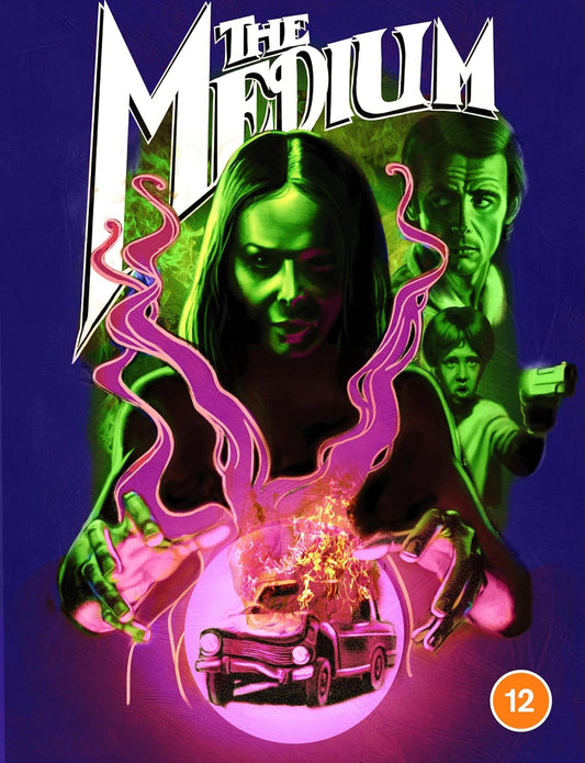 Blu-ray cover for "The Medium" featuring a woman with psychic powers.