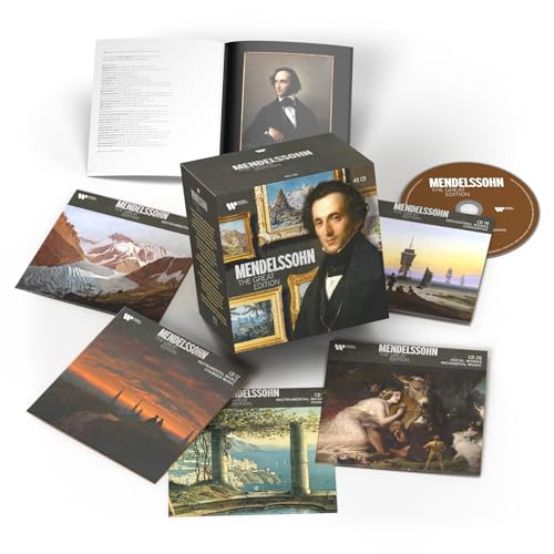 Mendelssohn Edition CD set with box, discs, and portrait imagery.