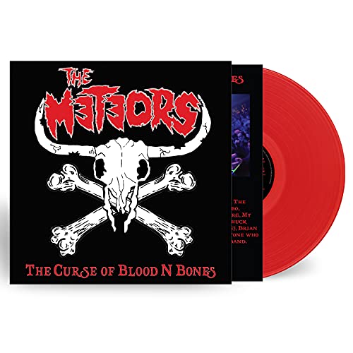 Red vinyl record of The Meteors’ “The Curse Of Blood N Bones” album.