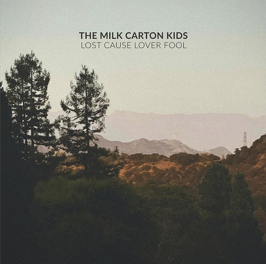 CD cover for The Milk Carton Kids with trees and distant hills.