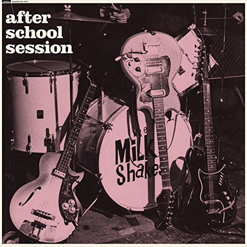 Vintage album cover featuring guitars and a drum with band name “Milkshake”.