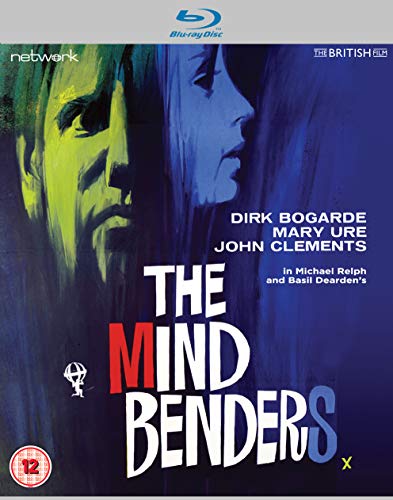 Blu-ray cover art for The Mind Benders featuring stylized portraits of two people.