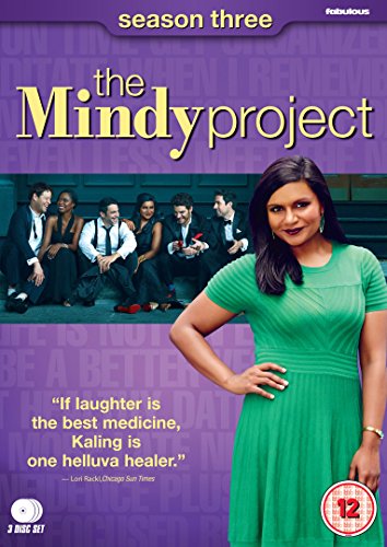 The Mindy Project" Season 3 DVD cover featuring Mindy Kaling and cast.