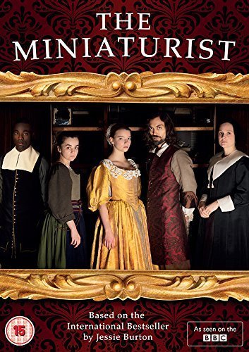 DVD cover of "The Miniaturist" showing five people in period costumes.