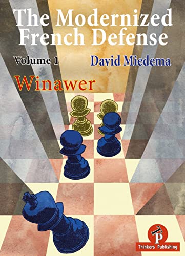 Chess book cover featuring black and white pieces on a checkered floor.