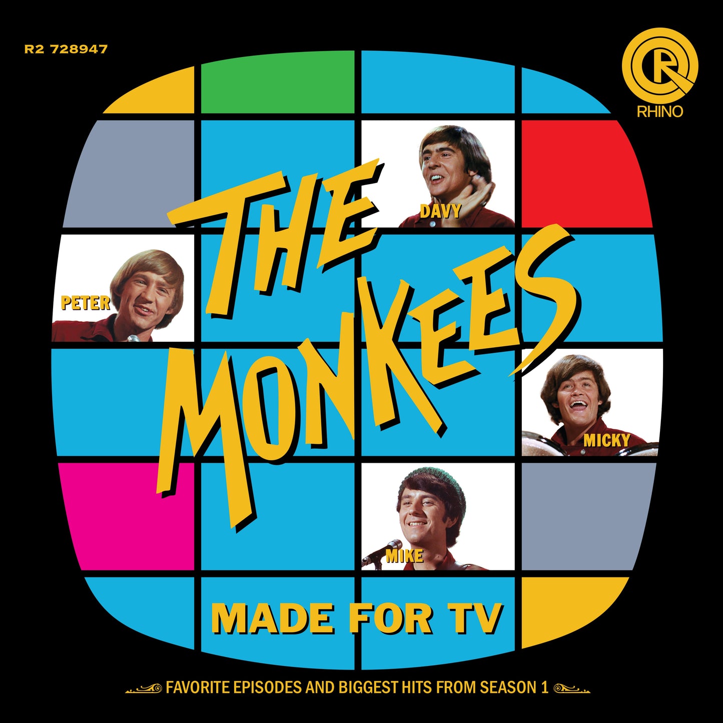 The Monkees Made For TV vinyl cover featuring photos of the four band members.