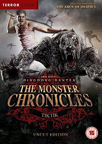 DVD cover art featuring a man wielding a blade against a large, monstrous creature.