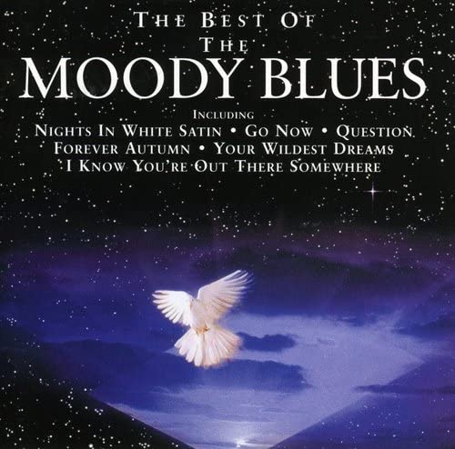 CD case with Moody Blues band logo and music tracks listing on front cover.