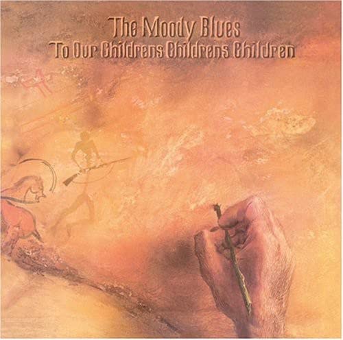 Album cover featuring a hand drawing prehistoric cave art on an orange background.