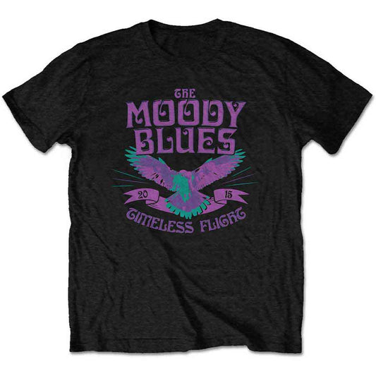 The Moody Blues "Timeless Flight" t-shirt, small size, likely features band artwork.