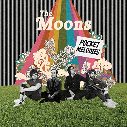 CD cover for The Moons’ “Pocket Melodies” featuring a band portrait.