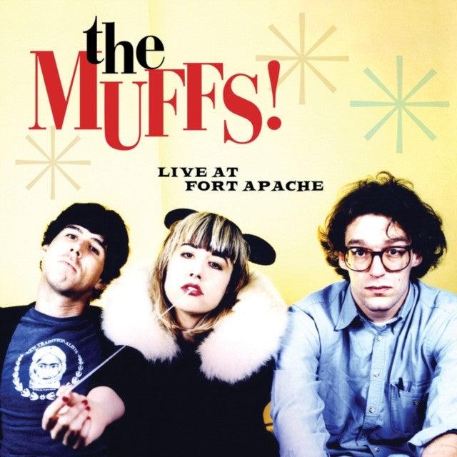 CD cover for The Muffs’ “Live At Fort Apache” featuring three people.