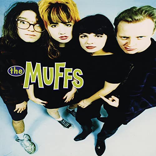 The Muffs band portrait from above, with band name logo.