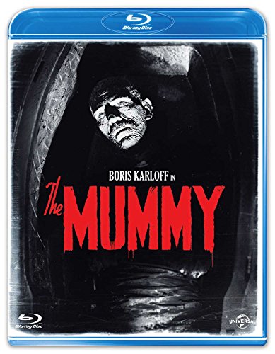 Blu-ray case for "The Mummy" featuring Boris Karloff as a bandaged mummy.
