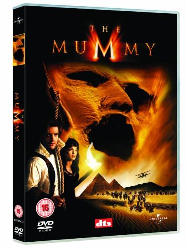 DVD cover for "The Mummy" featuring a mummy’s face and two figures.