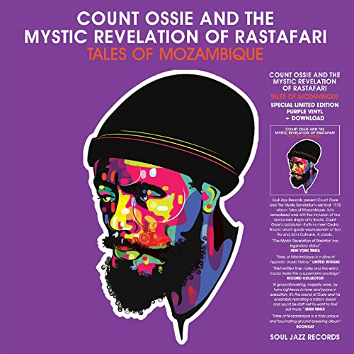 CD cover: colorful portrait of Count Ossie with Rastafarian imagery.