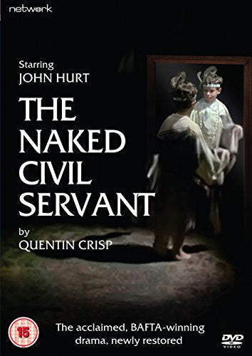 DVD cover for “The Naked Civil Servant” featuring John Hurt in costume.
