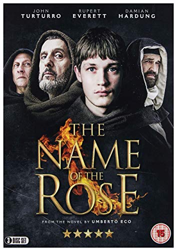 DVD cover art featuring four hooded figures and the title The Name of the Rose.