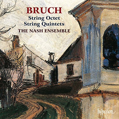 "CD cover featuring abstract painting of buildings and a dirt path."