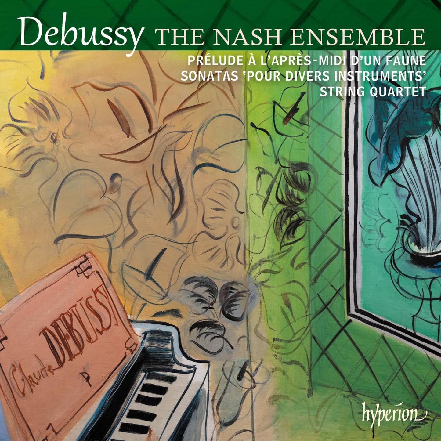 CD cover for Debussy’s string quartet and sonatas by The Nash Ensemble.