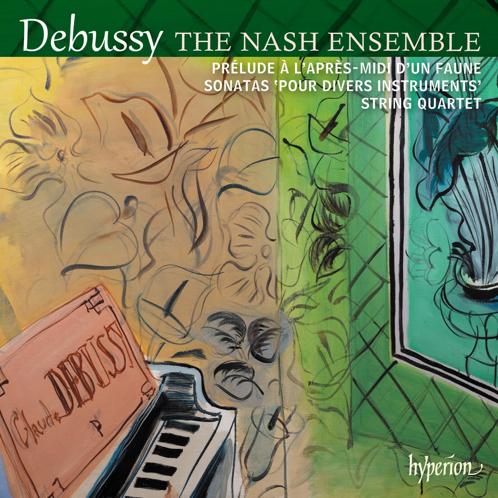 CD cover for Debussy’s string quartet and sonatas by The Nash Ensemble.