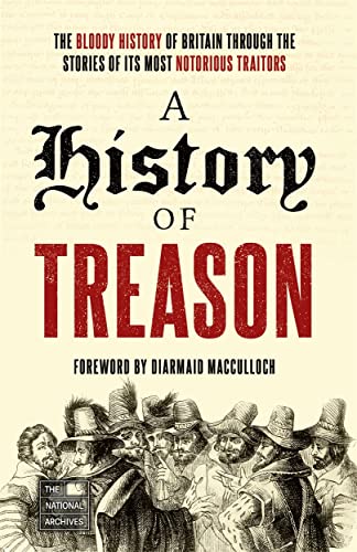 Book cover: “A History of Treason” with illustration of historical figures.