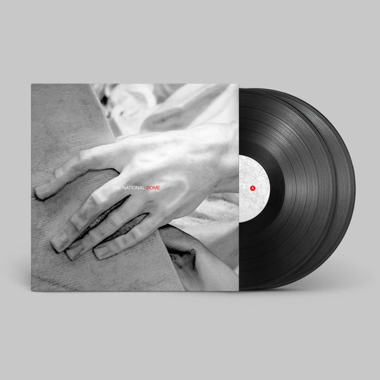 The National’s “Rome” vinyl record with a black and white cover.