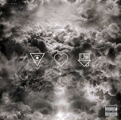 “I Love You” CD cover by The Neighbourhood, cloudy sky with symbols.